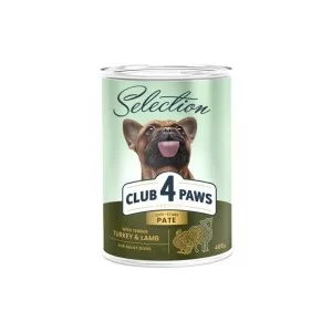 Консервы для собак Club 4 Paws Selection Паштет с индейкой и ягненком 400 г (4820215368704)