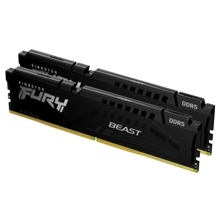 Модуль пам'яті для комп'ютера DDR5 32GB (2x16GB) 6000 MHz Beast AM5 Black Kingston Fury (ex.HyperX) (KF560C36BBEK2-32)