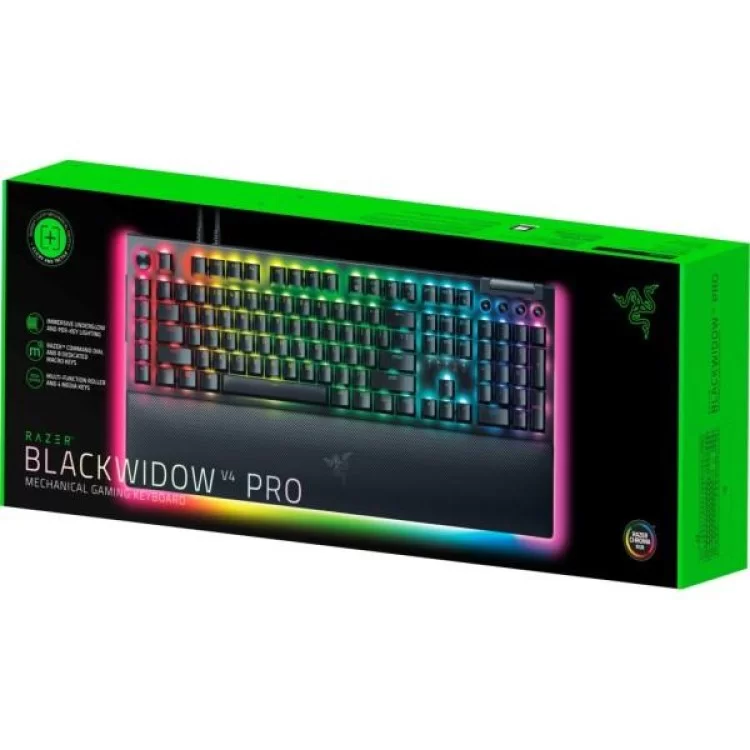 Клавіатура Razer BlackWidow V4 PRO Green Switch USB UA Black (RZ03-04680100-R3M1) інструкція - картинка 6