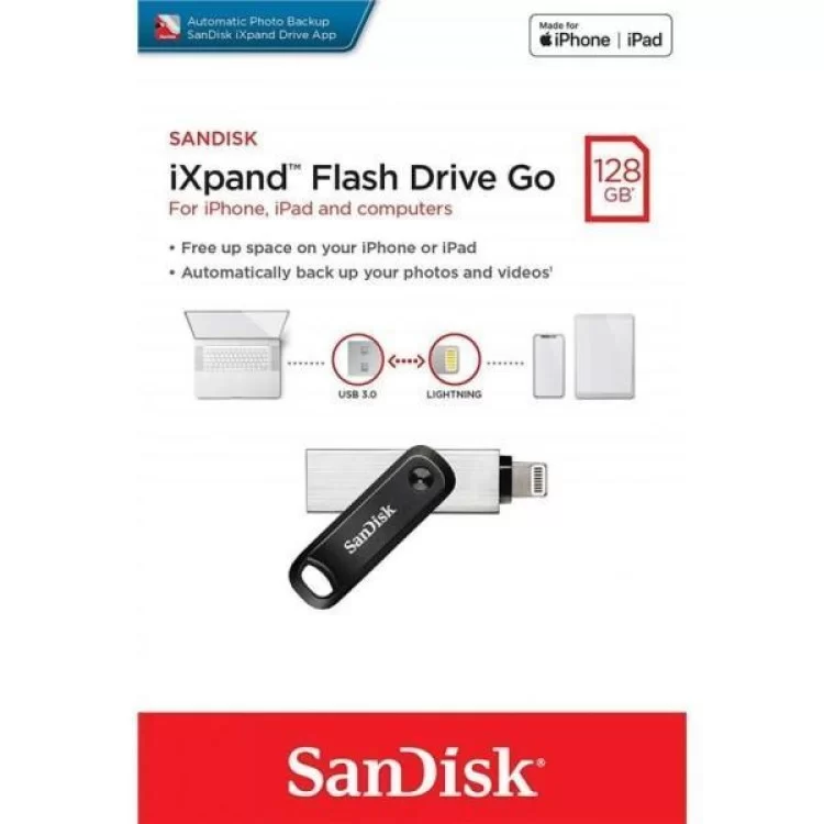 USB флеш накопичувач SanDisk 128GB iXpand Go USB 3.0/Lightning (SDIX60N-128G-GN6NE) інструкція - картинка 6