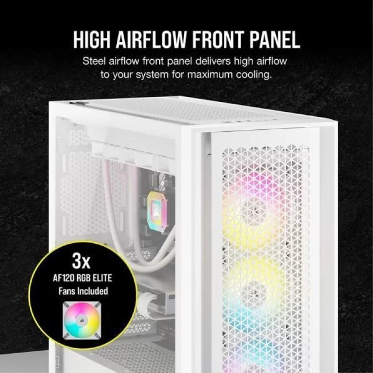 продаємо Корпус Corsair iCUE 5000D RGB AirFlow Tempered Glass White (CC-9011243-WW) в Україні - фото 4