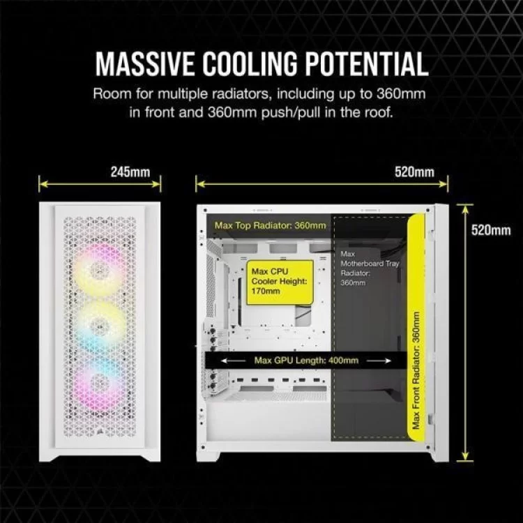 Корпус Corsair iCUE 5000D RGB AirFlow Tempered Glass White (CC-9011243-WW) инструкция - картинка 6