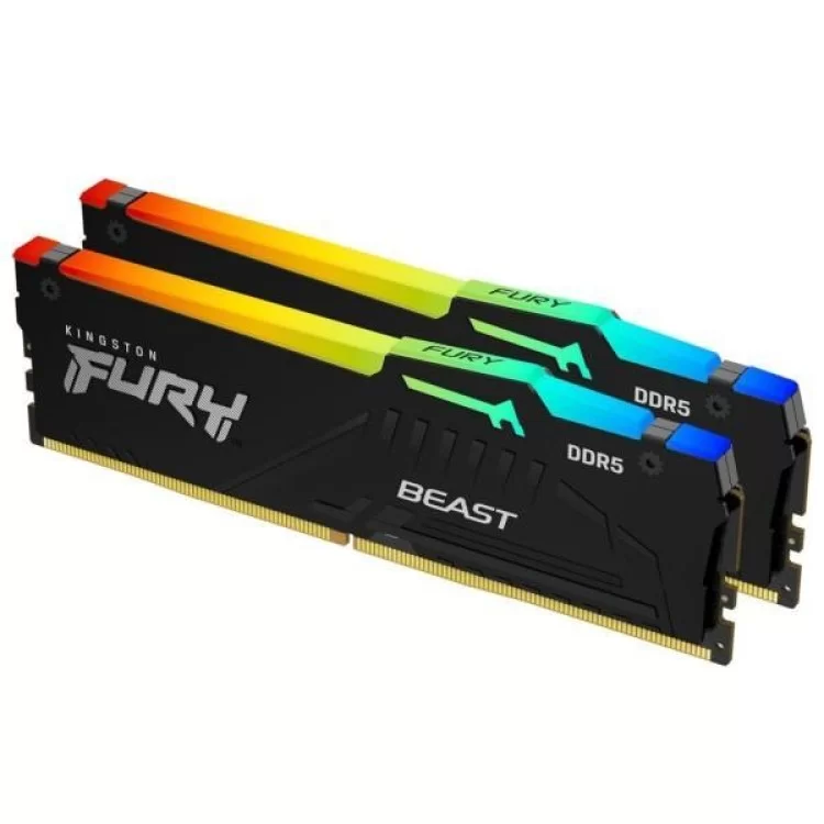 Модуль пам'яті для комп'ютера DDR5 16GB (2x8GB) 6000 MHz Beast RGB Kingston Fury (ex.HyperX) (KF560C40BBAK2-16) ціна 5 642грн - фотографія 2