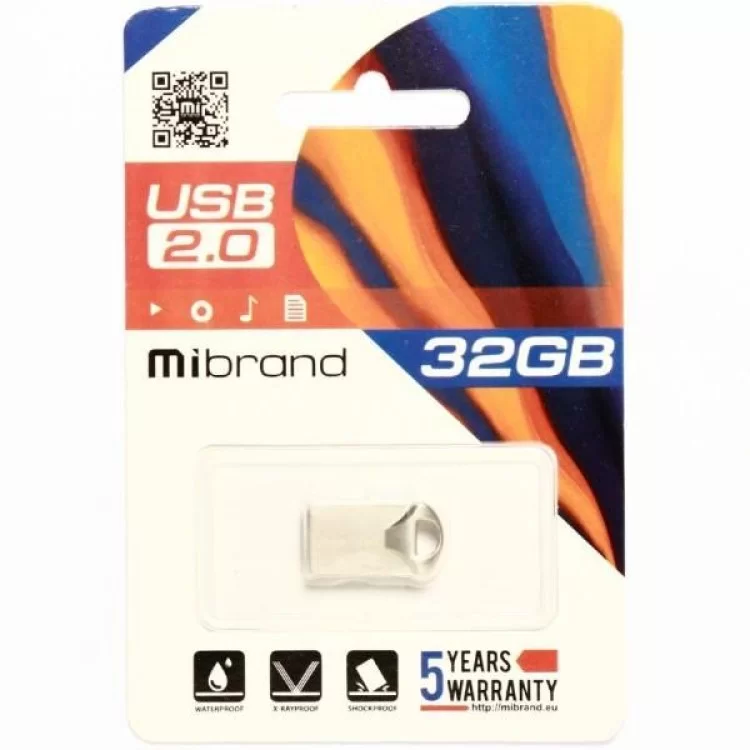 USB флеш накопичувач Mibrand 32GB Hawk Silver USB 2.0 (MI2.0/HA32M1S) ціна 269грн - фотографія 2