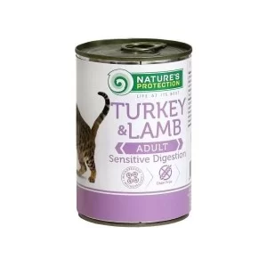 Консервы для кошек Nature's Protection Adult Sensitive Digestion Turkey & Lamb 400 г (KIK24635)