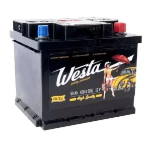 Аккумулятор автомобильный Westa 6CT-50 А (0) Pretty Powerful