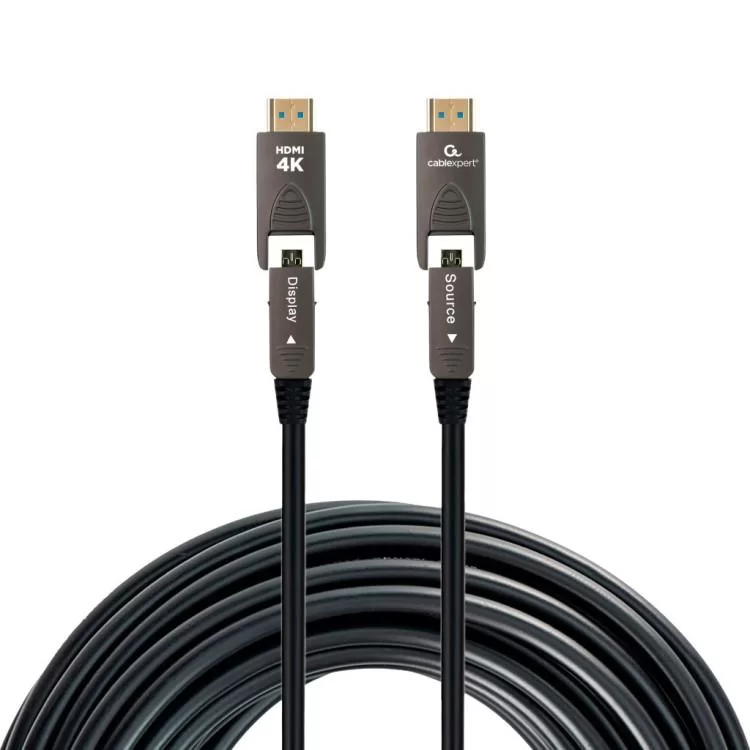 Кабель мультимедійний HDMI to HDMI A/D to A/D 10.0m V.2.0 4K 60Hz Optic (AOC) Cablexpert (CCAP-HDMIDD-AOC-10M) ціна 4 589грн - фотографія 2