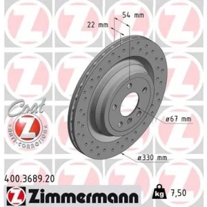 Гальмівний диск ZIMMERMANN 400.3689.20