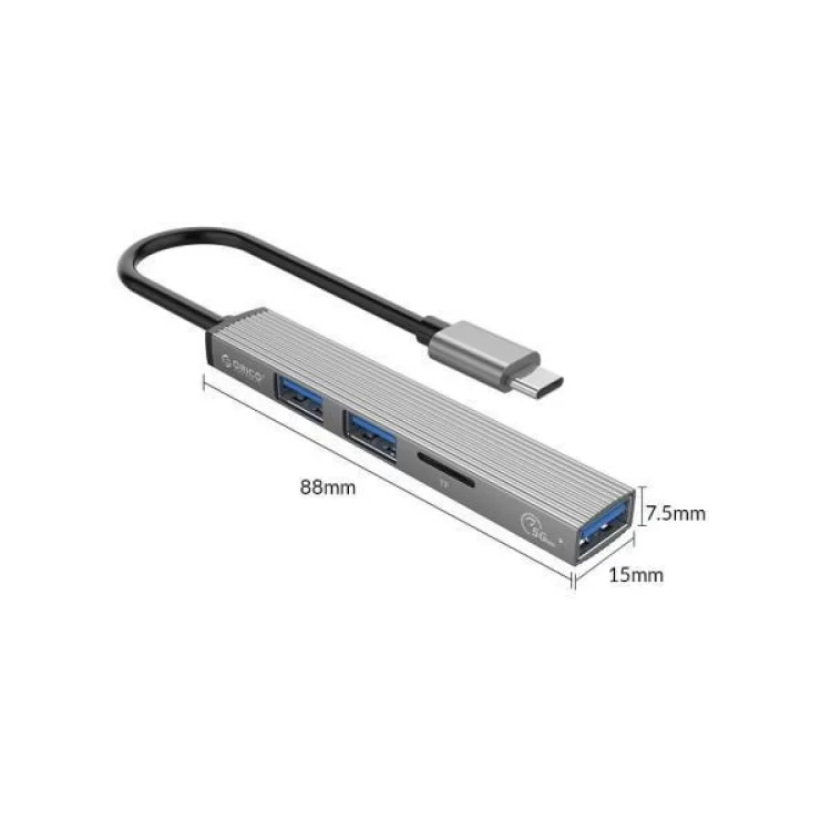 продаємо Концентратор Orico Type-C to USB3.0, 2xUSB2.0, TF (AH-12F-GY-BP) (CA913541) в Україні - фото 4
