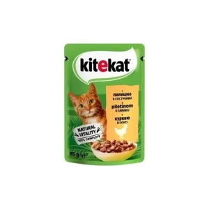 Вологий корм для кішок Kitekat з куркою в соусі 85 г (5900951307355)