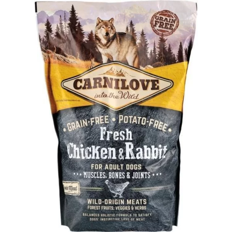 Сухой корм для собак Carnilove Fresh Chicken and Rabbit for Adult dogs 1.5 кг (8595602527502) цена 1 373грн - фотография 2