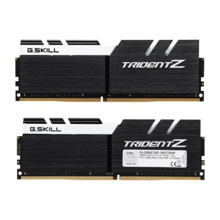 Модуль пам'яті для комп'ютера DDR4 16GB (2x8GB) 3200 MHz Trident Z Black H/White G.Skill (F4-3200C16D-16GTZKW) ціна 3 152грн - фотографія 2