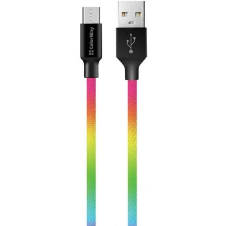 Дата кабель USB 2.0 AM to Micro 5P 1.0m multicolor ColorWay (CW-CBUM017-MC) цена 179грн - фотография 2