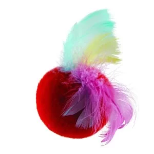 Игрушка для кошек Природа Мяч с перьями 5 см (плюш) (4823082403714)