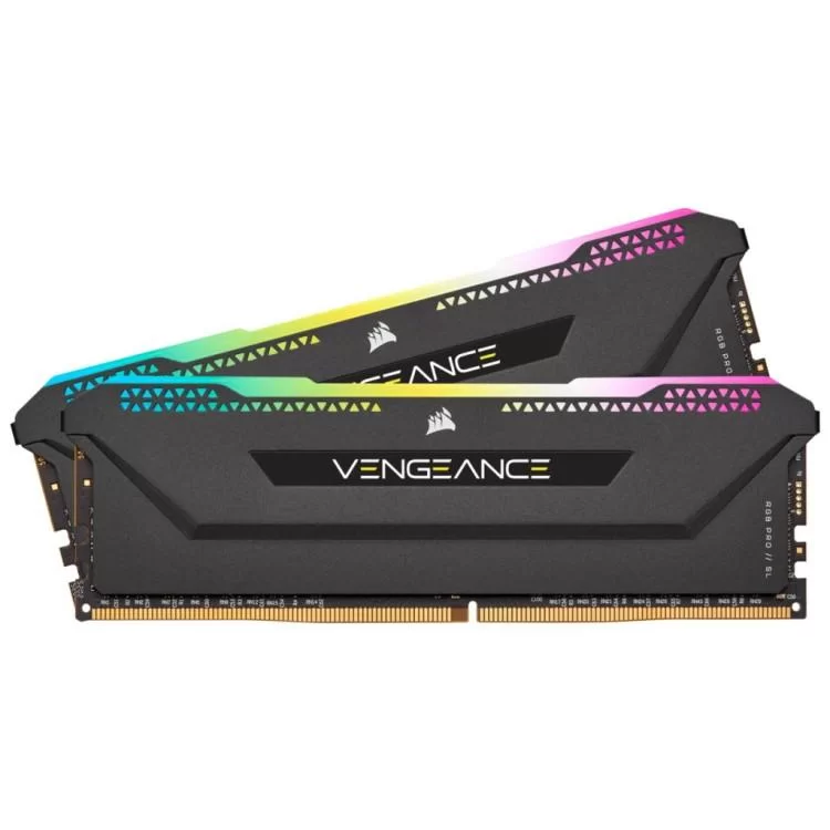 Модуль памяти для компьютера DDR4 16GB (2x8GB) 3200 MHz Vengeance RGB PRO Black Corsair (CMH16GX4M2E3200C16) - фотография 2