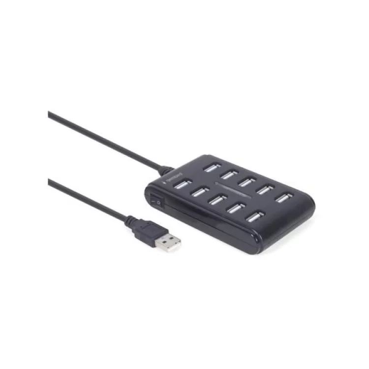 Концентратор Gembird USB 2.0 10 ports black (UHB-U2P10P-01) ціна 749грн - фотографія 2