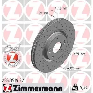 Тормозной диск ZIMMERMANN 285.3519.52