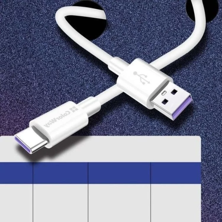 Дата кабель USB 2.0 AM to Type-C 1.0m 5A white ColorWay (CW-CBUC019-WH) інструкція - картинка 6