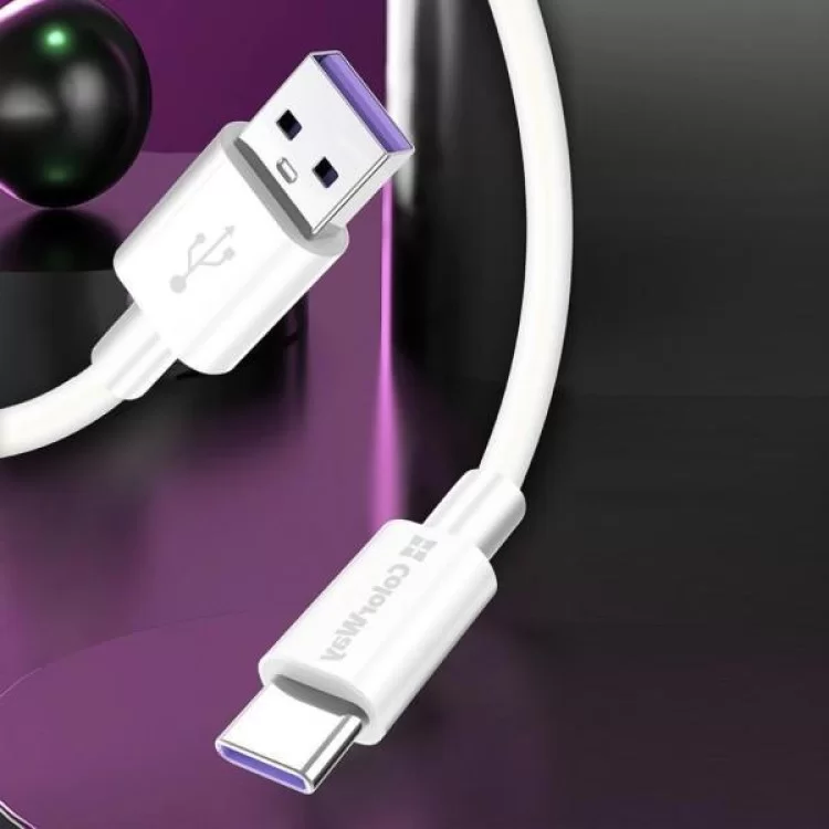 Дата кабель USB 2.0 AM to Type-C 1.0m 5A white ColorWay (CW-CBUC019-WH) огляд - фото 8