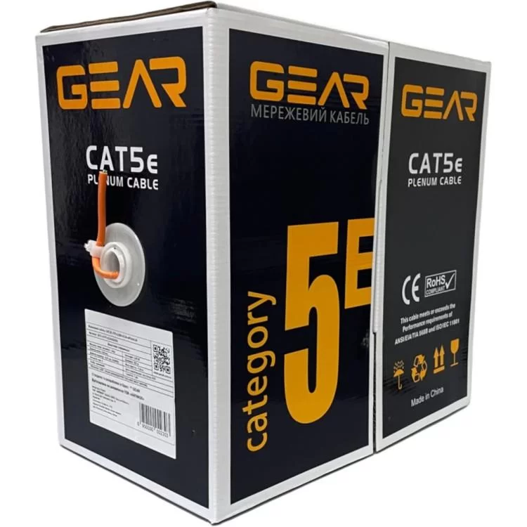 Кабель сетевой GEAR UTP 305м, cat.5e, CCA, 4*2*0,51, LSZH, indoor (GEC-UTPLCCA051305) цена 2 975грн - фотография 2