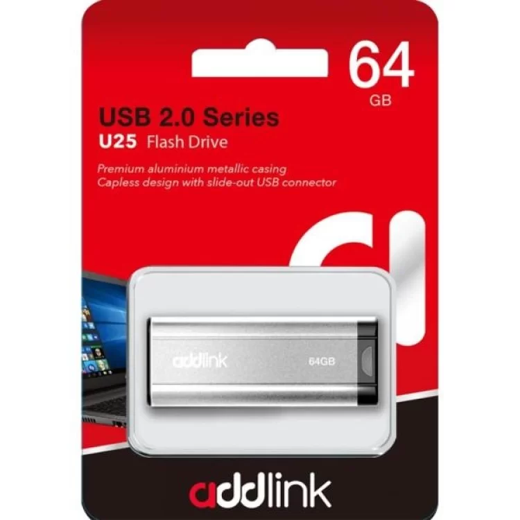 продаем USB флеш накопитель AddLink 64GB U25 Silver USB 2.0 (ad64GBU25S2) в Украине - фото 4