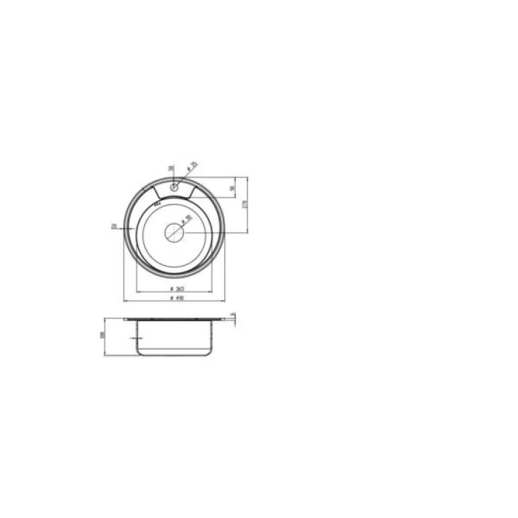 Мойка кухонная Kroner Dekor-490 08180 (CV022765) цена 2 169грн - фотография 2