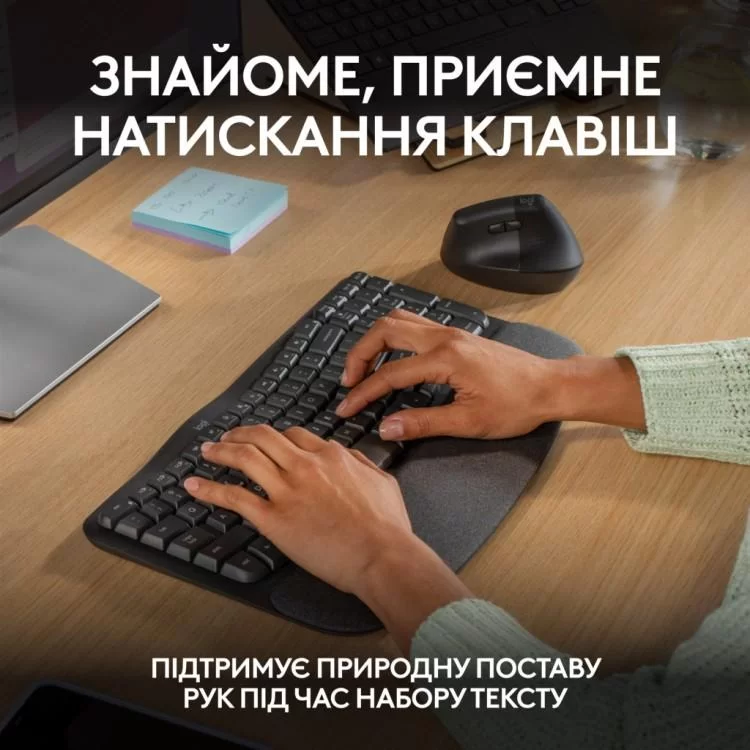 в продажу Клавіатура Logitech Wave Keys Bluetooth/Wireless Black (920-012304) - фото 3