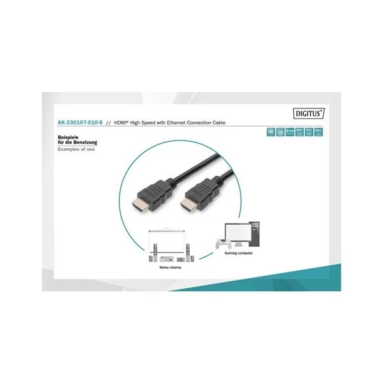 продаємо Кабель мультимедійний HDMI to HDMI 1.0m UHD 4K Digitus (AK-330107-010-S) в Україні - фото 4