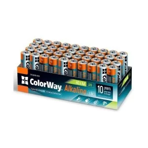 Батарейка ColorWay AA LR6 Alkaline Power (щелочные) * 40 colour box (CW-BALR06-40CB)