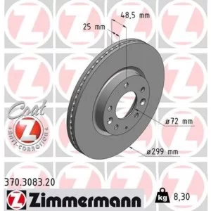 Гальмівний диск ZIMMERMANN 370.3083.20