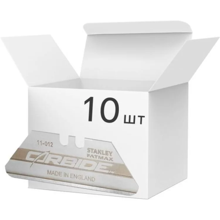 Лезо Stanley Carbide, трапецеподібні із закругленими кутами, 10 штук. (FMHT11012-2) Лезо Stanley Carbide, трапецеподібні із закругленими кутами, 10 штук. (FMHT11012-2)