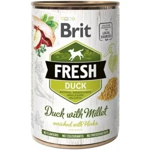 Консерви для собак Brit Fresh Duck/Millet 400 г (з качкою та пшоном) (8595602533909)