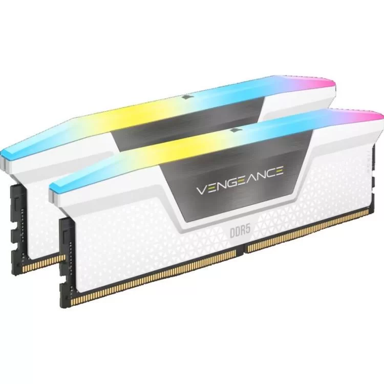 Модуль пам'яті для комп'ютера DDR5 32GB (2x16GB) 6400 MHz Vengeance RGB White Corsair (CMH32GX5M2B6400C36W) ціна 9 199грн - фотографія 2