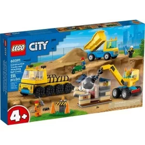 Конструктор LEGO City Будівельна вантажівка й кулястий кран-таран 235 деталей (60391)