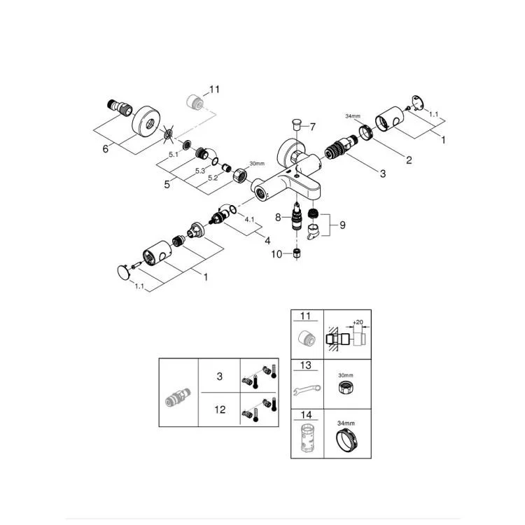 продаем Смеситель Grohe Grohtherm 800 Cosmopolitan (34766000) в Украине - фото 4