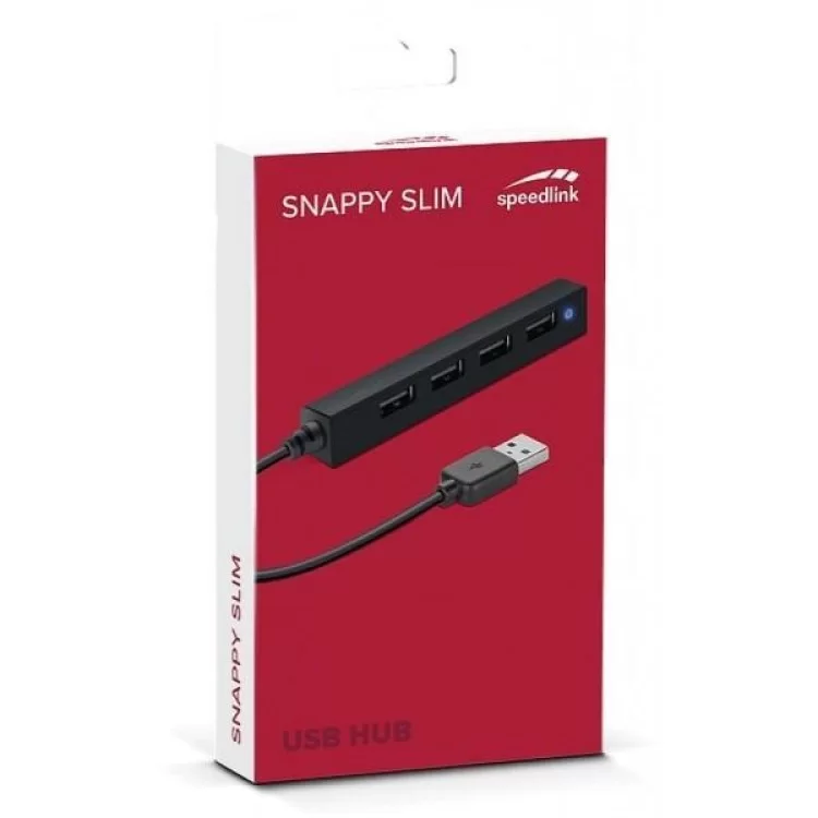 Концентратор Speedlink SNAPPY SLIM USB Hub, 4-Port, USB 2.0, Passive, Black (SL-140000-BK) цена 419грн - фотография 2