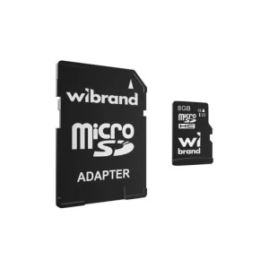 Карта пам'яті Wibrand 8GB microSD class 10 (WICDHC10/8GB-A)