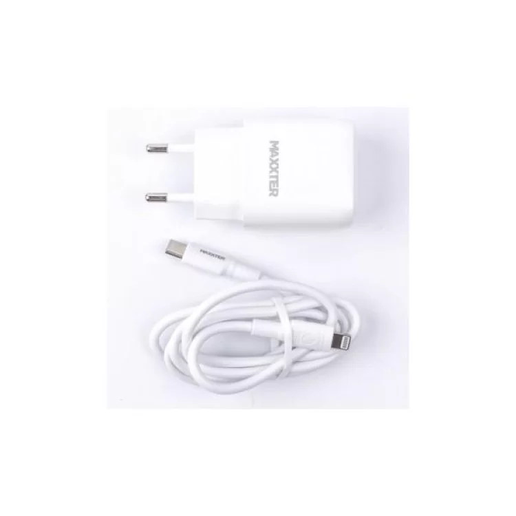 в продажу Зарядний пристрій Maxxter USB + cable USB-C to Lighting (PD 20W) (WC-PD-CtL-01) - фото 3