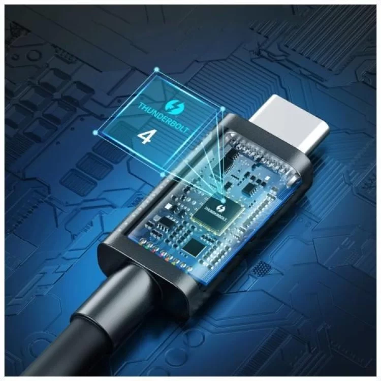 Дата кабель USB-C to USB-C 0.8m USB 4 100W 8K HDR Choetech (A3010) цена 2 797грн - фотография 2