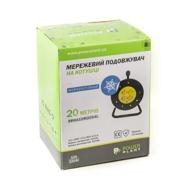 продаємо Мережевий подовжувач PowerPlant на катушке 20 м, 4 розетки, морозостойкий (JY-2002/20) (PPRA10M20S4L) в Україні - фото 4