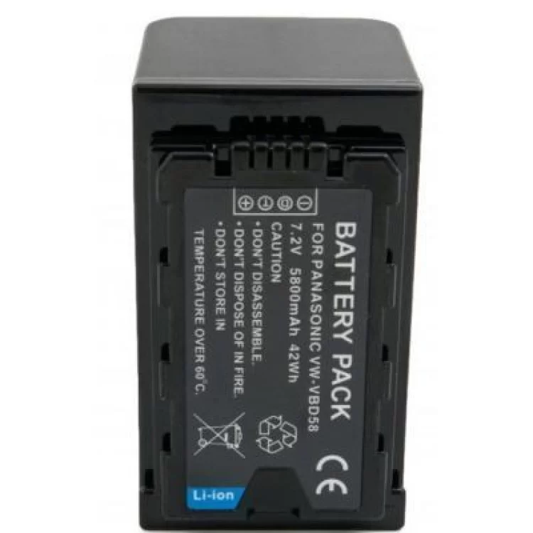 Акумулятор до фото/відео Extradigital Panasonic VW-VBD58, Li-ion, 7.2V, 5800mAh (BDP2690) ціна 1 987грн - фотографія 2