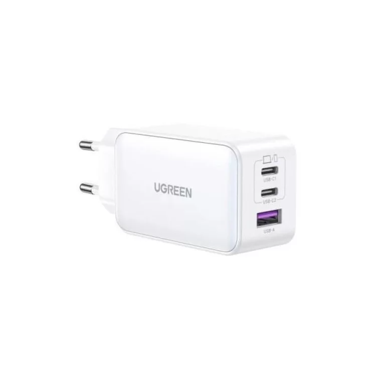 Зарядний пристрій Ugreen USB-A+2*USB-C 65W GaN Tech Fast White (CD224/15334) ціна 2 208грн - фотографія 2