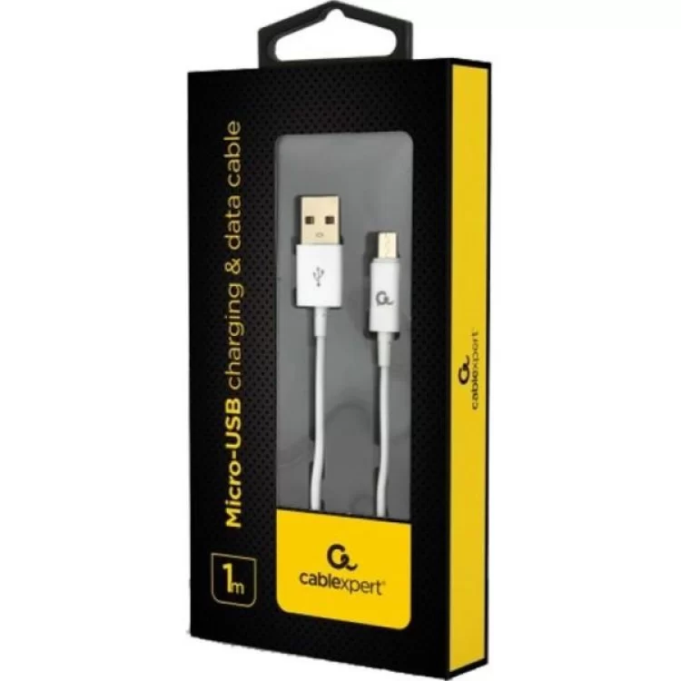 Дата кабель USB 2.0 Micro 5P to AM Cablexpert (CC-USB2P-AMmBM-1M-W) цена 200грн - фотография 2