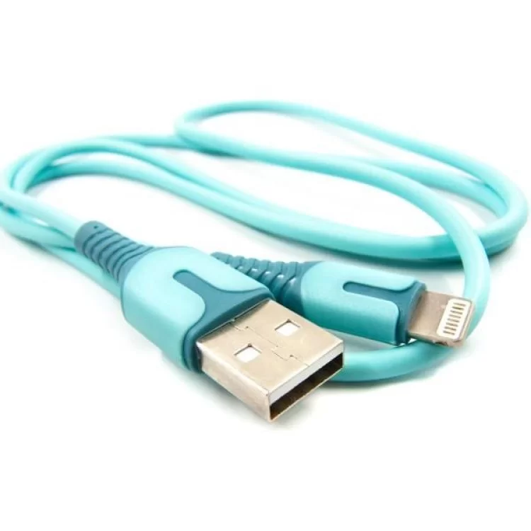 Дата кабель USB 2.0 AM to Lightning 1.0m blue Dengos (PLS-L-IND-SOFT-BLUE) цена 299грн - фотография 2