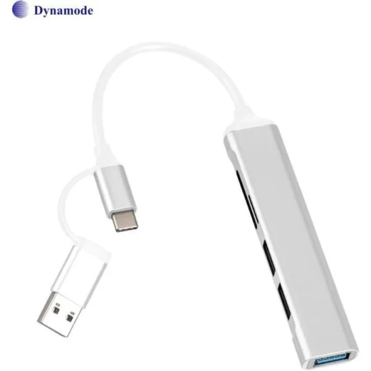 в продажу Концентратор Dynamode 5-in-1 USB Type-C/Type-A to 1хUSB3.0, 2xUSB 2.0, card-reader SD/MicroSD (DM-UH-518) - фото 3