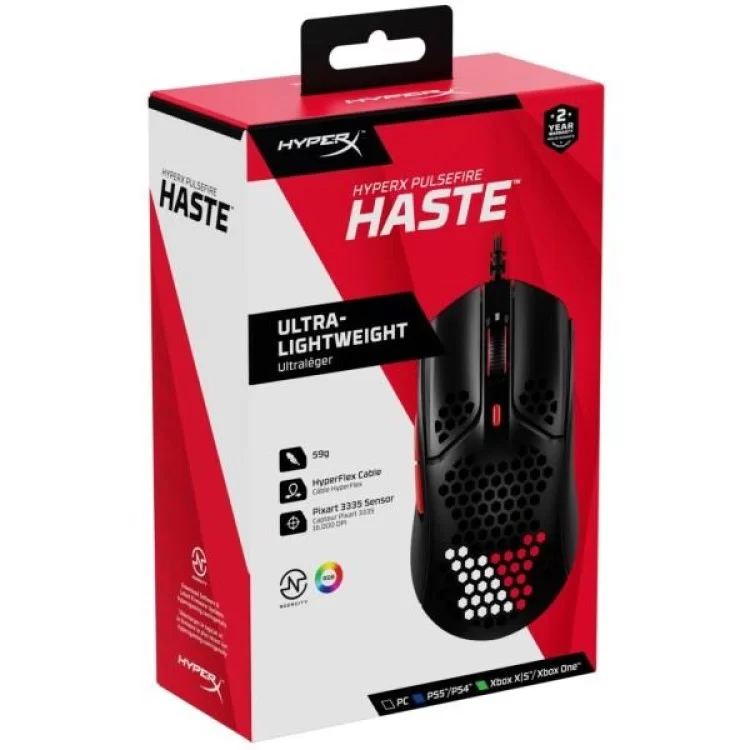 Мышка HyperX Pulsefire Haste Black-Red (4P5E3AA) обзор - фото 8