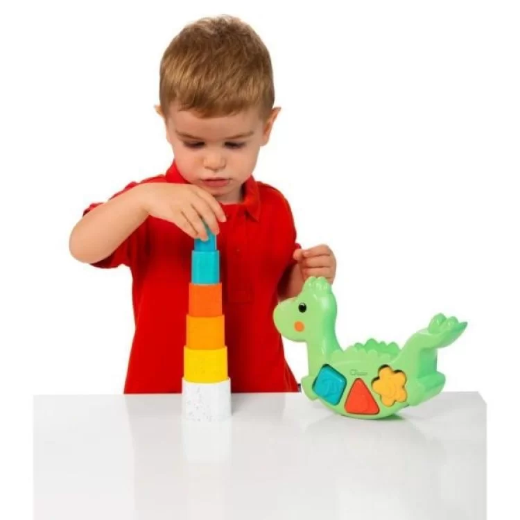 Развивающая игрушка Chicco сортер 2 в 1 Eco+ Балансирующий динозавр (10499.10) обзор - фото 8