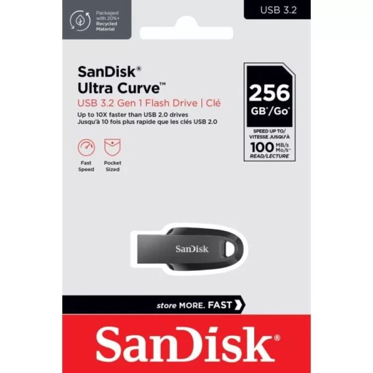 USB флеш накопитель SanDisk 256GB Ultra Curve Black USB 3.2 (SDCZ550-256G-G46) обзор - фото 8