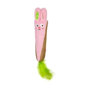 Игрушка для кошек GiGwi Rookie Hunter Кролик розовый с шуршанием 38 см (2229)
