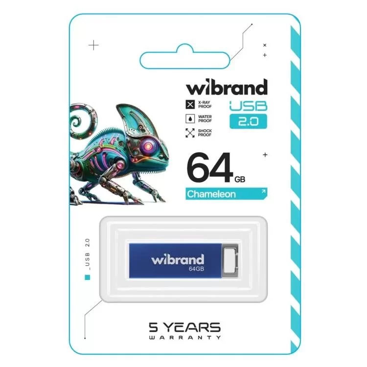USB флеш накопитель Wibrand 64GB Chameleon Blue USB 2.0 (WI2.0/CH64U6U) цена 311грн - фотография 2